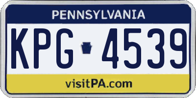 PA license plate KPG4539