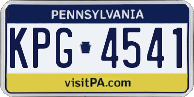 PA license plate KPG4541
