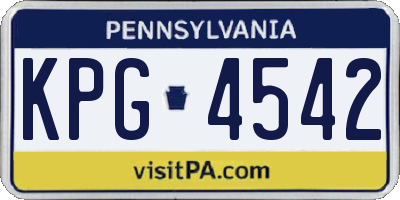 PA license plate KPG4542