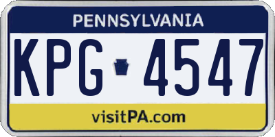 PA license plate KPG4547