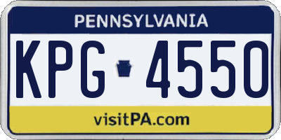 PA license plate KPG4550