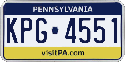 PA license plate KPG4551