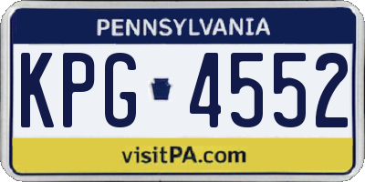 PA license plate KPG4552