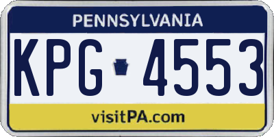 PA license plate KPG4553