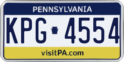 PA license plate KPG4554