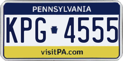 PA license plate KPG4555