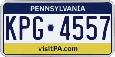 PA license plate KPG4557