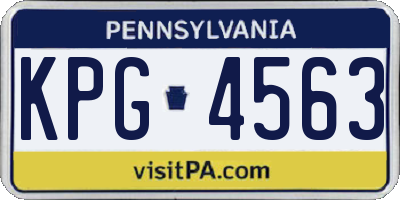 PA license plate KPG4563