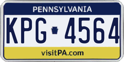 PA license plate KPG4564