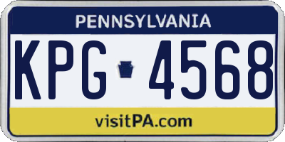 PA license plate KPG4568