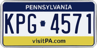 PA license plate KPG4571