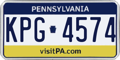 PA license plate KPG4574
