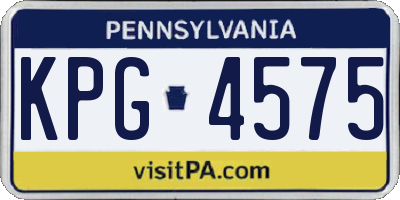 PA license plate KPG4575