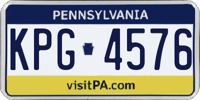 PA license plate KPG4576