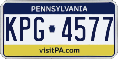 PA license plate KPG4577