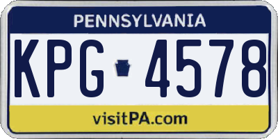 PA license plate KPG4578