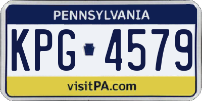 PA license plate KPG4579