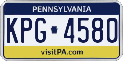 PA license plate KPG4580