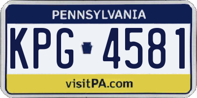 PA license plate KPG4581