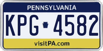 PA license plate KPG4582