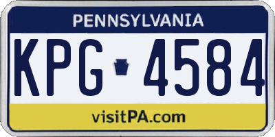 PA license plate KPG4584