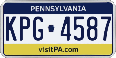 PA license plate KPG4587