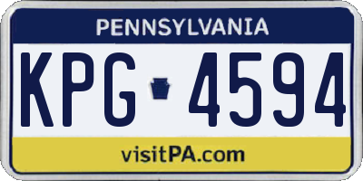 PA license plate KPG4594