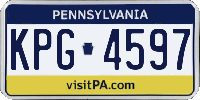 PA license plate KPG4597