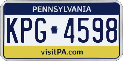 PA license plate KPG4598