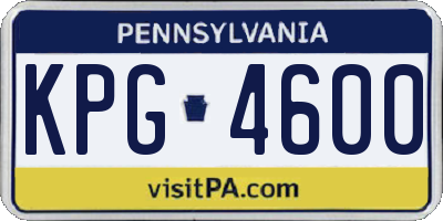 PA license plate KPG4600
