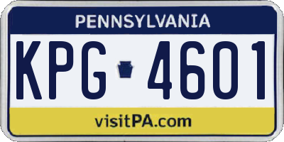PA license plate KPG4601