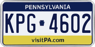 PA license plate KPG4602