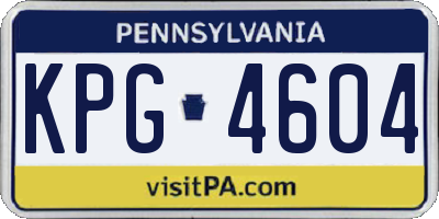 PA license plate KPG4604