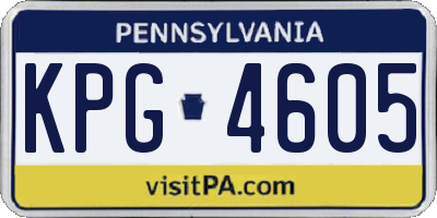 PA license plate KPG4605