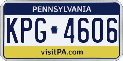 PA license plate KPG4606