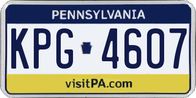 PA license plate KPG4607