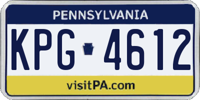 PA license plate KPG4612
