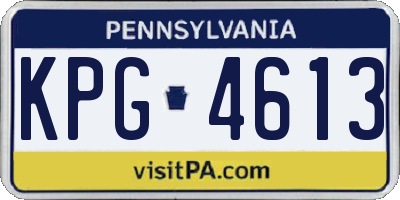 PA license plate KPG4613