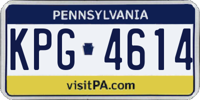 PA license plate KPG4614