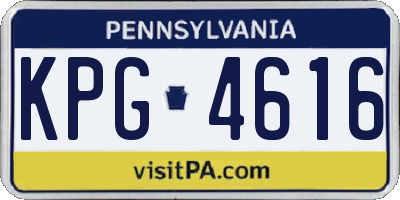 PA license plate KPG4616