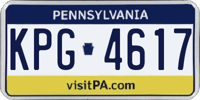 PA license plate KPG4617