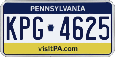 PA license plate KPG4625