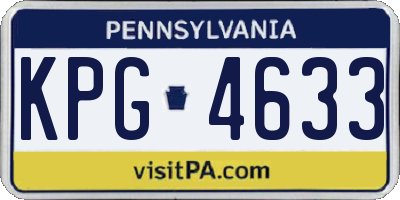 PA license plate KPG4633