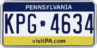 PA license plate KPG4634