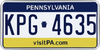 PA license plate KPG4635