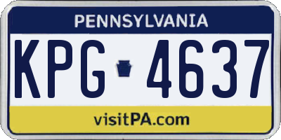 PA license plate KPG4637