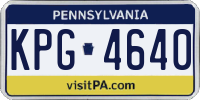 PA license plate KPG4640