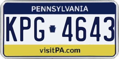 PA license plate KPG4643