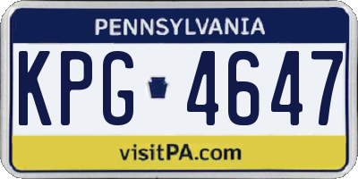PA license plate KPG4647