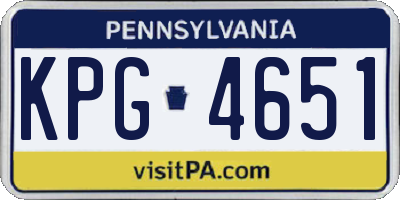 PA license plate KPG4651